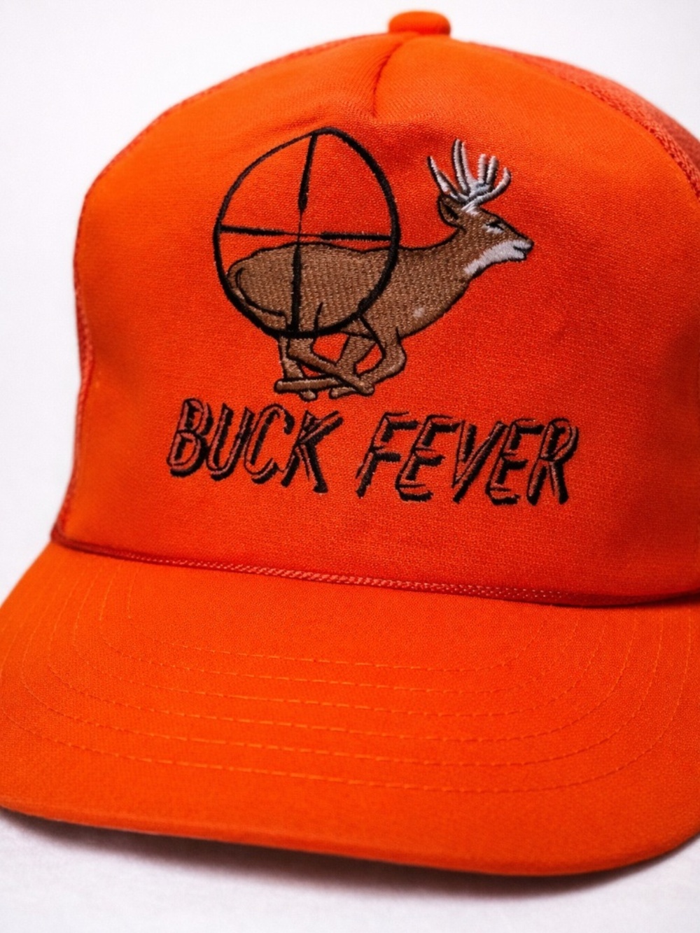 Vintage Buck Fever Hunting Hat‎ | Blaze Orange Deer Snapback Trucker Cap USA